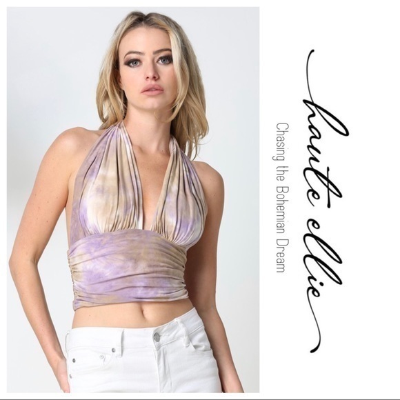 Haute Ellie Tops - RETRO CHIC- Tie Dye Halter Top